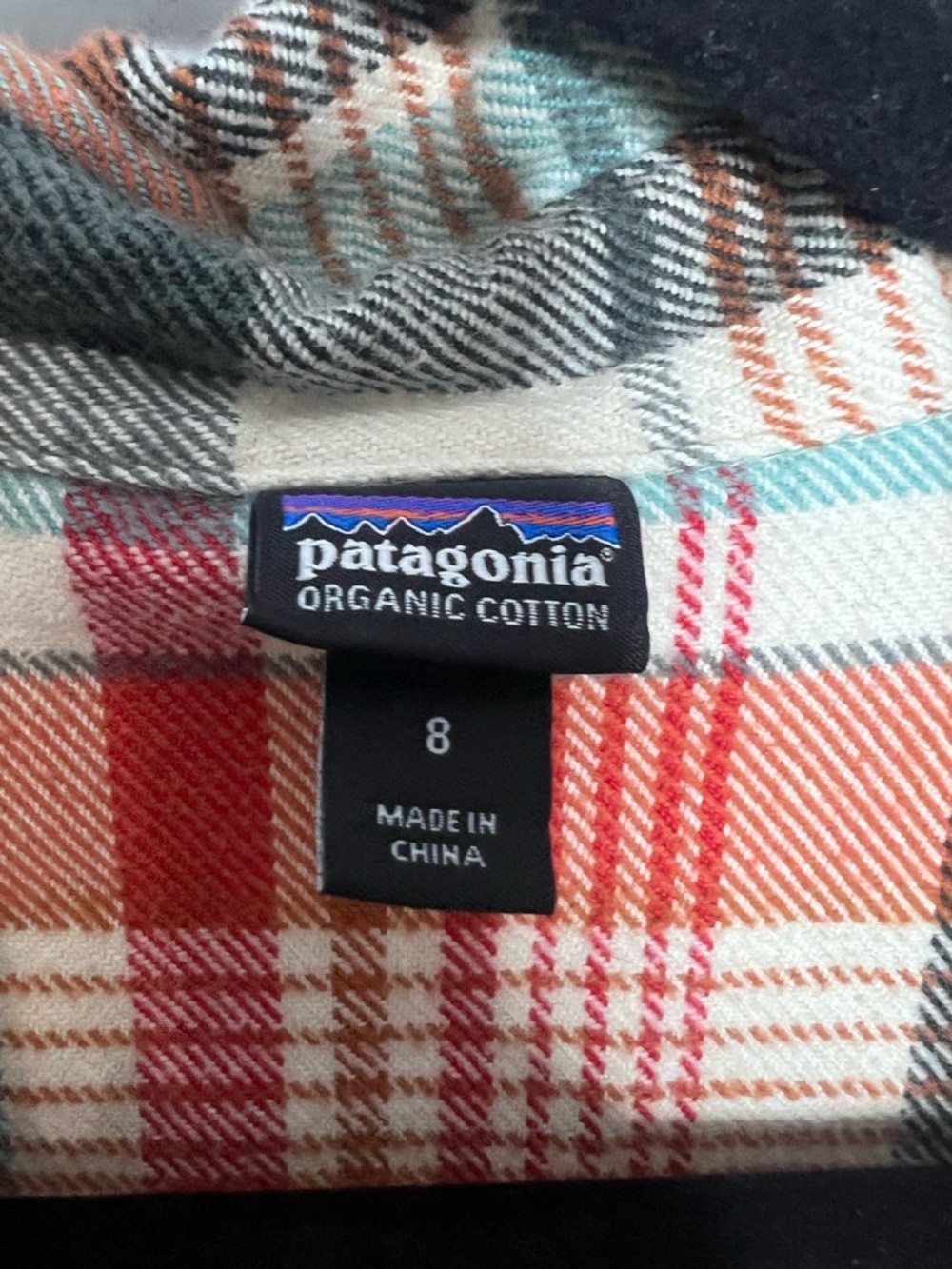 Patagonia Organic Cotton Plaid Flannel Shirt β Size 8 - Picture 2 of 5